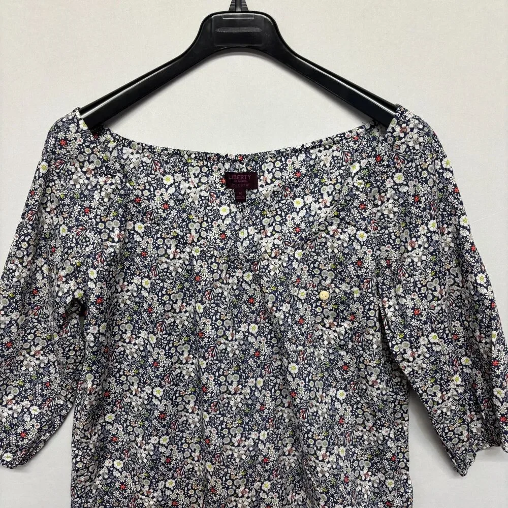 J. Crew Liberty Fabrics Women Blouse Top Shirt Size Medium Floral Cotton C132 11